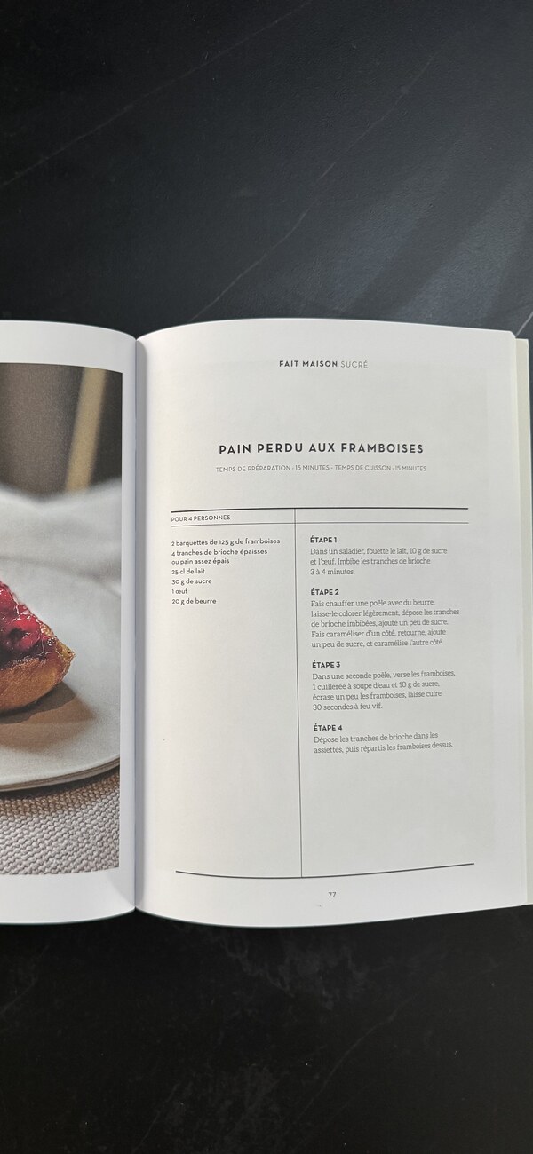 Livre de recettes photographié avec l'app Thermoremix